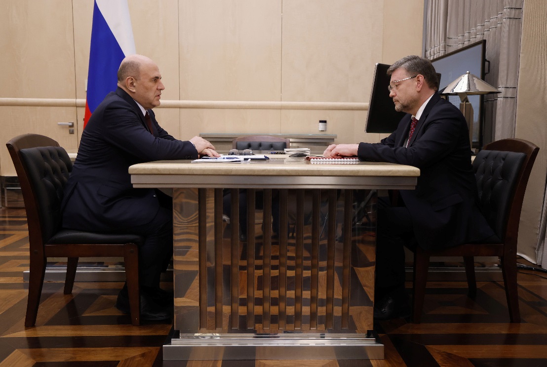 Встреча руководителя Росгидромета Игоря Шумакова с председателем Правительства Михаилом Мишустиным